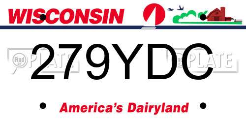 279YDC Wisconsin License Plate