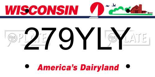 279YLY Wisconsin License Plate