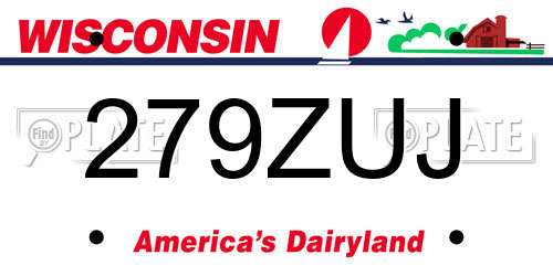 279ZUJ Wisconsin License Plate