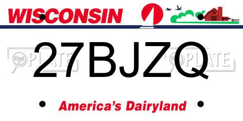 27BJZQ Wisconsin License Plate