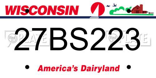 27BS223 Wisconsin License Plate