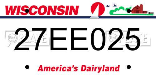 27EE025 Wisconsin License Plate