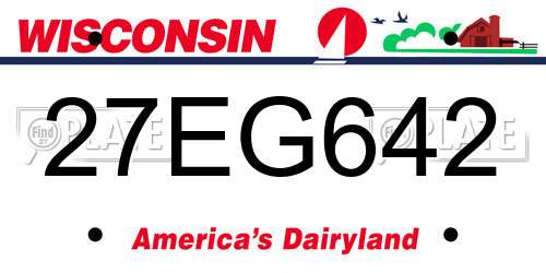 27EG642 Wisconsin License Plate