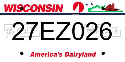 27EZ026 Wisconsin License Plate