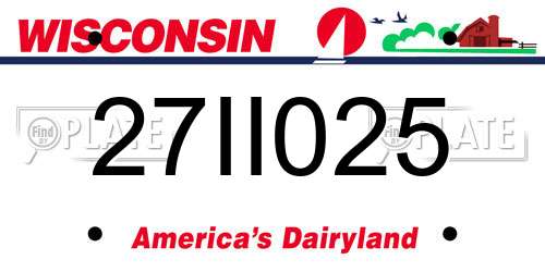 27II025 Wisconsin License Plate