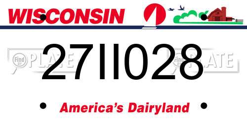 27II028 Wisconsin License Plate