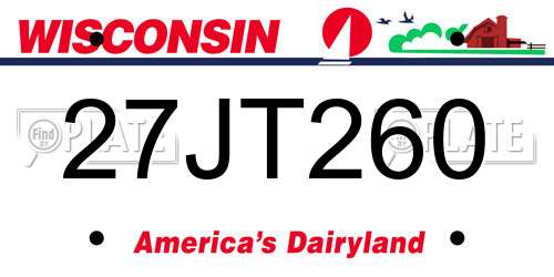 27JT260 Wisconsin License Plate