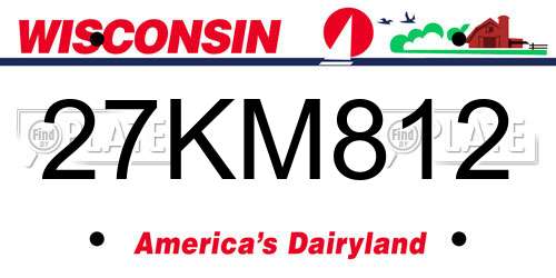 27KM812 Wisconsin License Plate