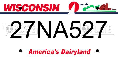 27NA527 Wisconsin License Plate