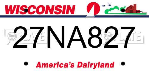27NA827 Wisconsin License Plate