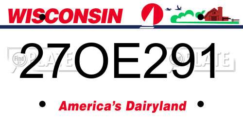 27OE291 Wisconsin License Plate