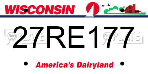 27RE177 Wisconsin License Plate