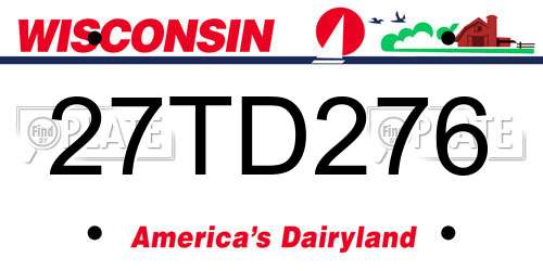27TD276 Wisconsin License Plate