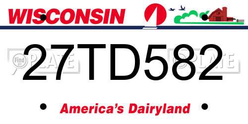27TD582 Wisconsin License Plate