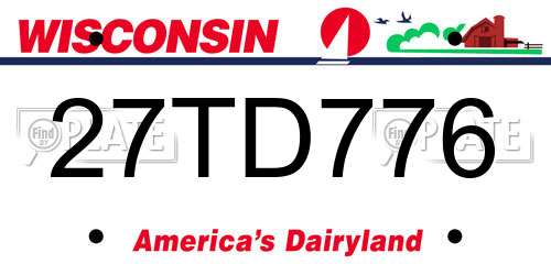 27TD776 Wisconsin License Plate