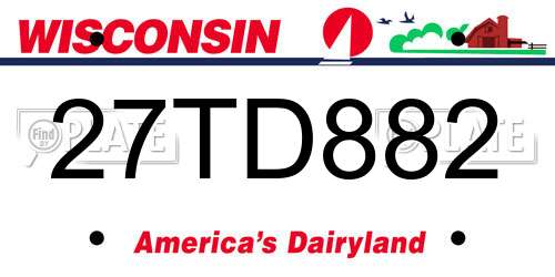 27TD882 Wisconsin License Plate