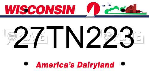 27TN223 Wisconsin License Plate