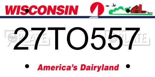 27TO557 Wisconsin License Plate