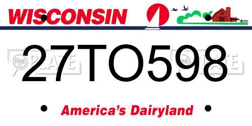 27TO598 Wisconsin License Plate