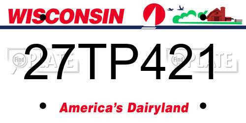 27TP421 Wisconsin License Plate