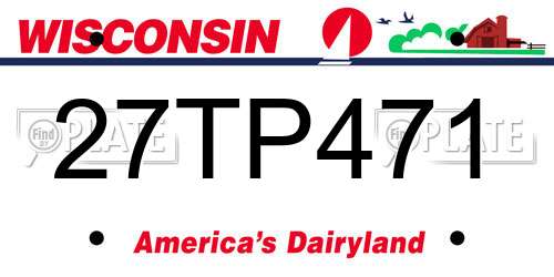 27TP471 Wisconsin License Plate
