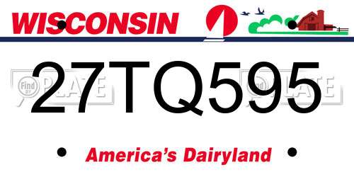 27TQ595 Wisconsin License Plate