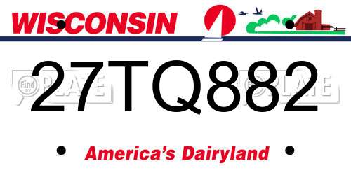 27TQ882 Wisconsin License Plate