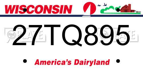27TQ895 Wisconsin License Plate