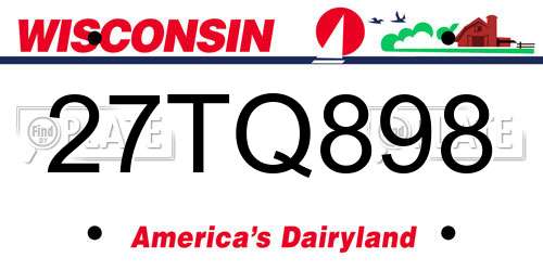 27TQ898 Wisconsin License Plate