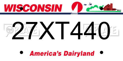 27XT440 Wisconsin License Plate