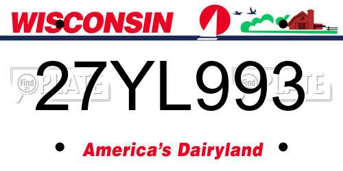 27YL993 Wisconsin License Plate