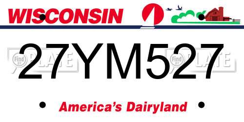 27YM527 Wisconsin License Plate