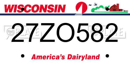 27ZO582 Wisconsin License Plate