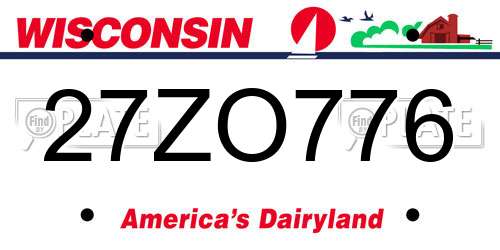 27ZO776 Wisconsin License Plate