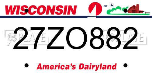 27ZO882 Wisconsin License Plate