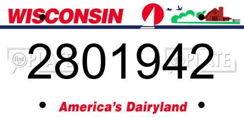 2801942 Wisconsin License Plate