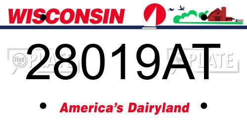 28019AT Wisconsin License Plate