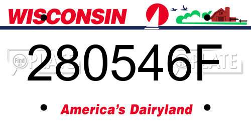 280546F Wisconsin License Plate