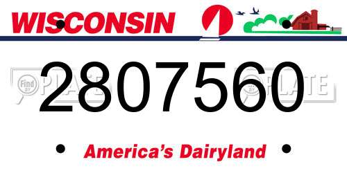 2807560 Wisconsin License Plate