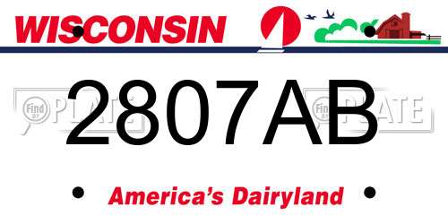 2807AB Wisconsin License Plate