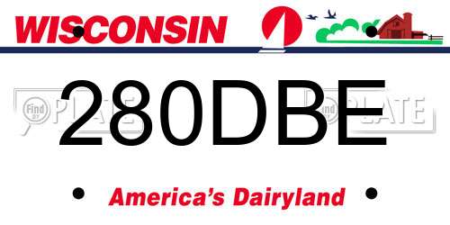 280DBE Wisconsin License Plate