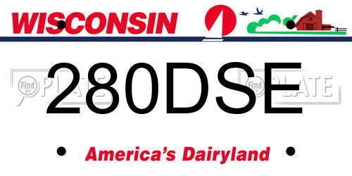 280DSE Wisconsin License Plate
