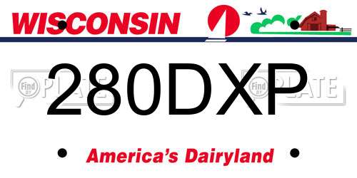 280DXP Wisconsin License Plate