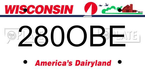 280OBE Wisconsin License Plate