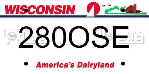 280OSE Wisconsin License Plate