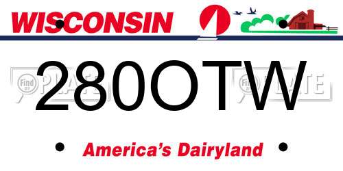 280OTW Wisconsin License Plate