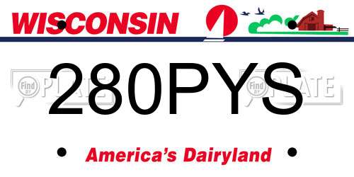 280PYS Wisconsin License Plate