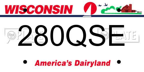 280QSE Wisconsin License Plate