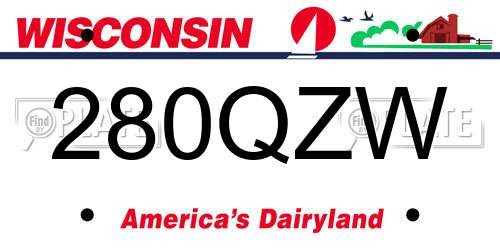 280QZW Wisconsin License Plate