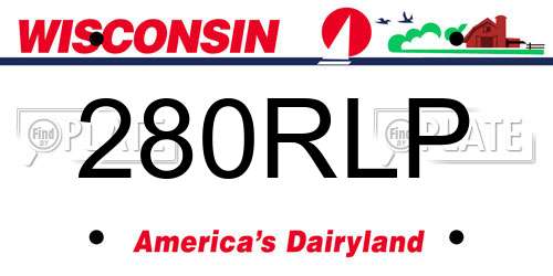 280RLP Wisconsin License Plate